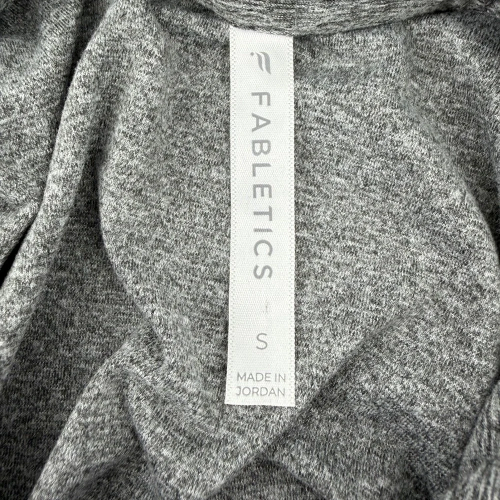 Fabletics Hoodie Womens Small Charcoal Grey Heathered Crop Pullover FT5838-R